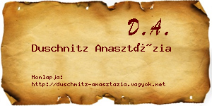 Duschnitz Anasztázia névjegykártya